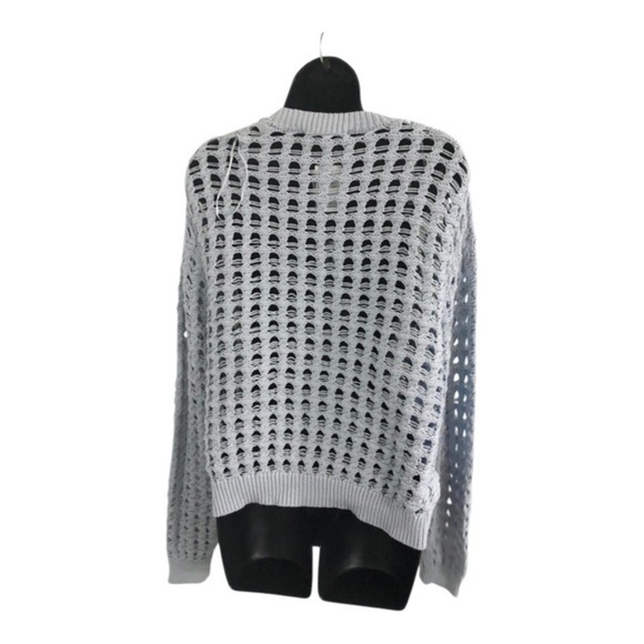 Sincerely Jules blue fishnet crochet mesh crew neck long sleeve sweater size XL - Picture 10 of 14